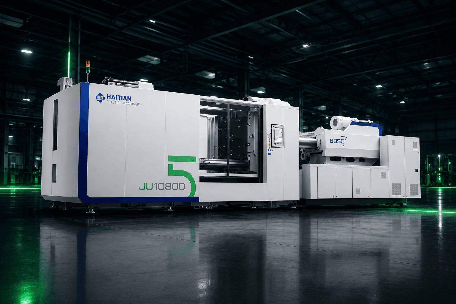 Haitian injection moulding machine on Deltaplast's production floor